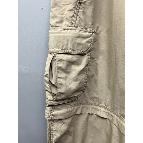 REI Pants Large 35x33 Beige Cargo Convertible Nylon UPF 50+ Outdoor Gorpcore - Picture 7 of 9